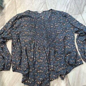 Lucky Brand Blue Floral Blouse